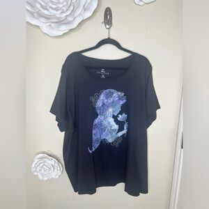 NTM: Disney Aladdin’s Jasmine Black & Watercolor T Shirt in Size 4X